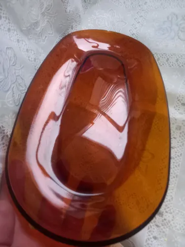 Travessa duralex âmbar antiga 36 cm (EC)