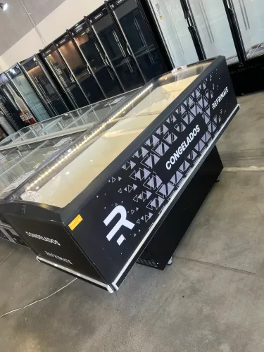 Ilha para congelados 2M com iluminação em led - pronta entrega