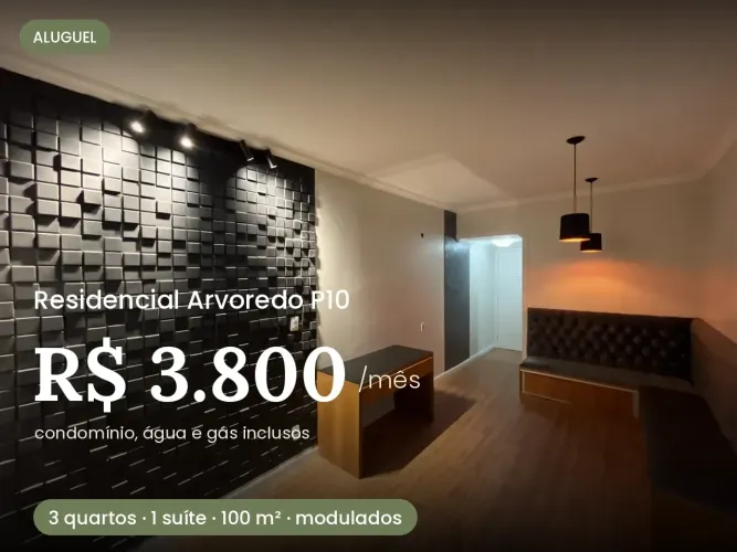ALUGO APTO - RESIDENCIAL ARVOREDO P10 - 3 QUARTOS
