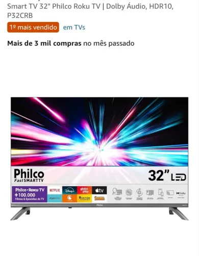 Smart tv 32 polegadas Philco.