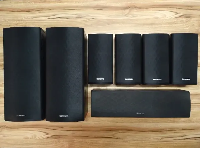 7 Caixas Onkyo Modelo 591, 130 Watts, 6 Ohms, Impecáveis