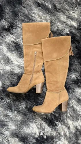 Bota de couro camurça legítimo