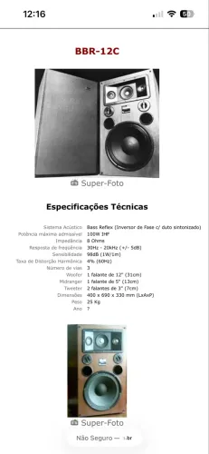 Caixa de som bravox bbr-12c