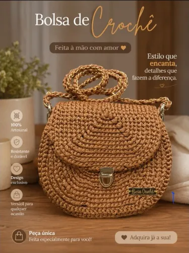 Bolsa artesanal de croche