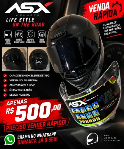 CAPACETE ASX À VENDA - R$ 450 TAMANHO 64