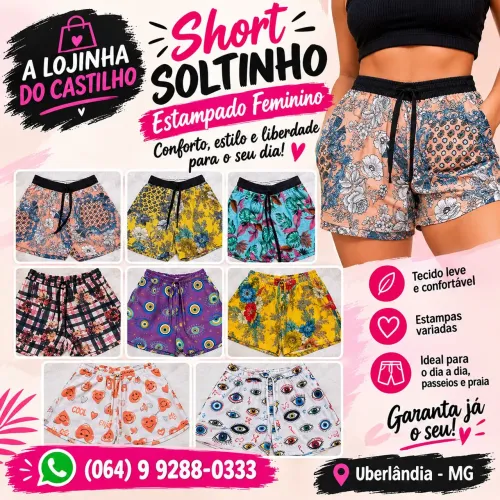 Short Estampado Feminino