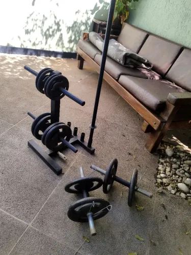 Kit Anilha e Halteres para musculação