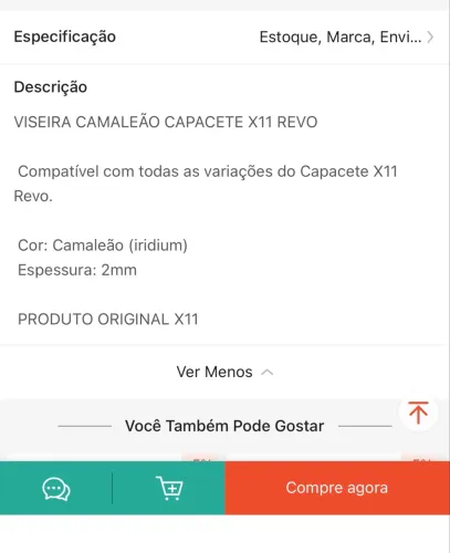 Viseira para capacete X11