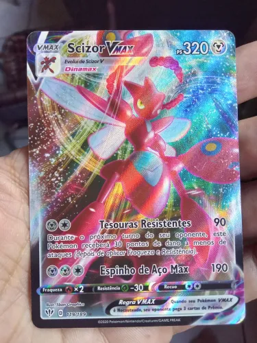 Carta Pokémon tcg do Scyzor Vmax 119/189 em português copag Estado NM  