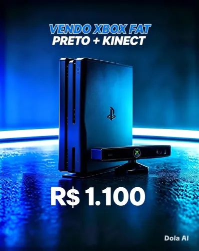 Xbox one fat com kinet cabos perfeitos e fonte também!!