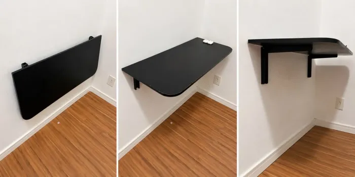 mesa retrátil preta