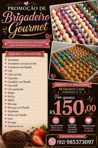 Brigadeiros gourmet promoção 