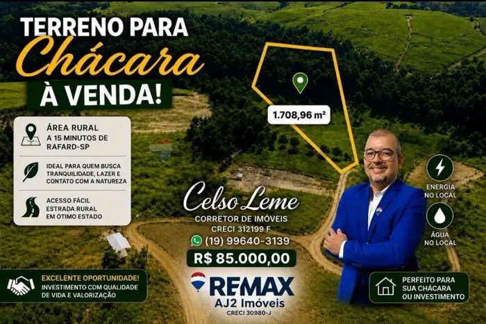 Terreno em Rafard-SP: 1708m², Ótimo Preço!