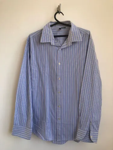 camisa social listrada benetton