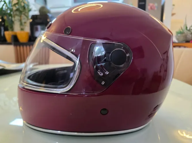 Capacete Moto Urban Cafe Racer Vinho
