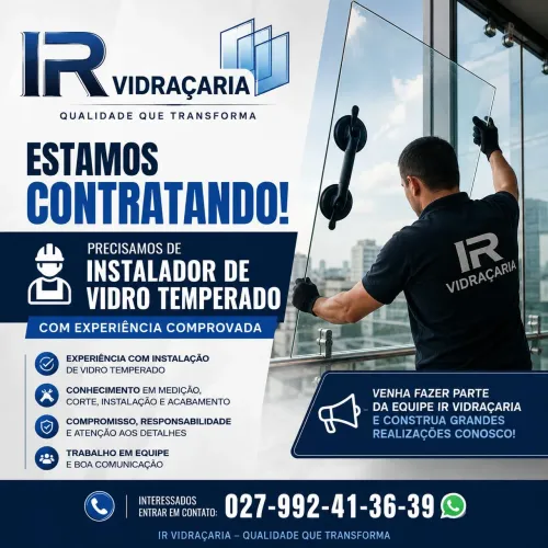 Vaga para Instalador de vidro temperado