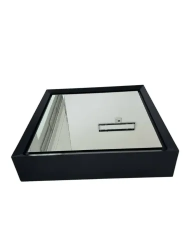 Mesa de Centro Baixa com Espelho Preto Brilhante