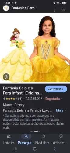 Vestido da bela e a fera