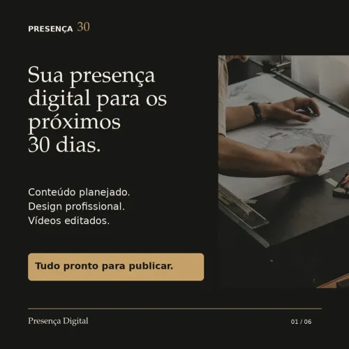Artes e vídeos para redes sociais | Presença 30