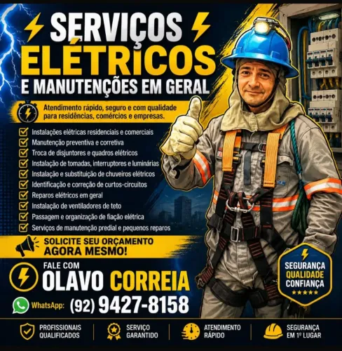 Eletricista a domilicio, Manutenção obra  servente 