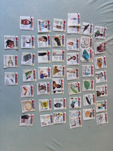 50 figurinhas da ping pong record guinnes , sendo 4 delas repetidas