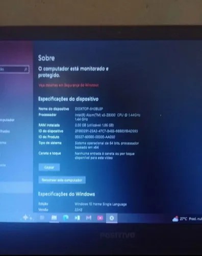 Notebook da Positivo