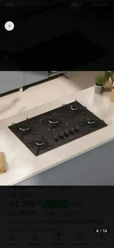 Fogão cooktop 5 bocas Itatiaia