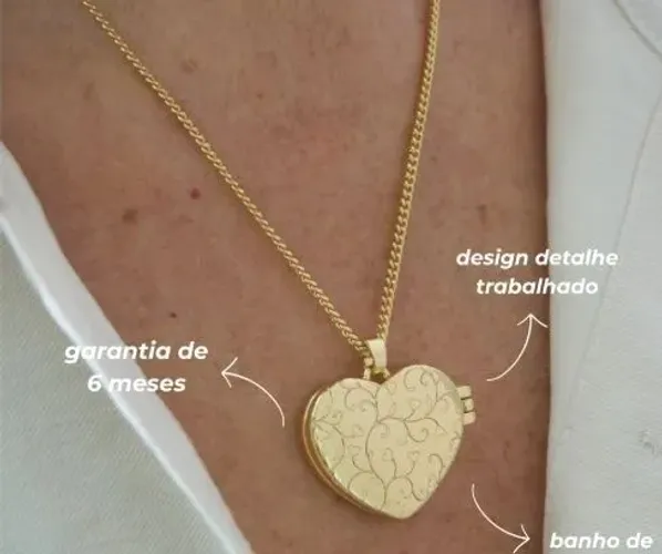 ? PRESENTE DE DIA DOS NAMORADOS - RELICÁRIO DOURADO COM FOTO ?