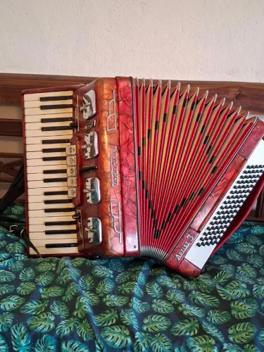 Vendo acordeon todeschini espingardinha muito nova eletrificada pronta para tocar em palco