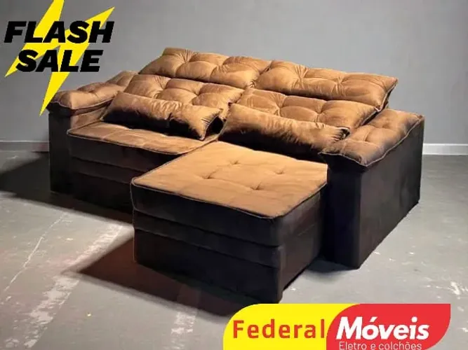 Sofá 2,00m Retrátil e Reclinável - Promoção Por Tempo Limitado!