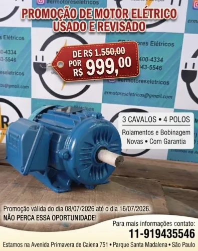 Motor elétrico WEG 3CV 4 POLOS
