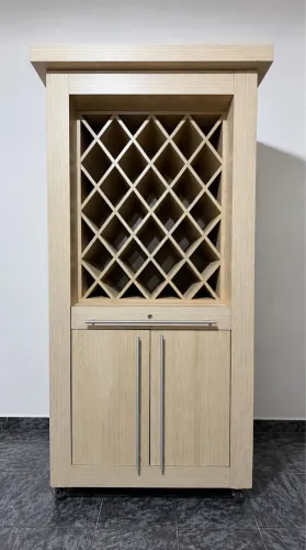 Adega Bar / Cristaleira para Vinhos em MDF Amadeirado