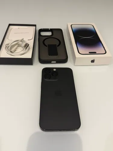 iPhone 14 Pro Max 256GB Preto Espacial - Completo com Caixa e Acessórios