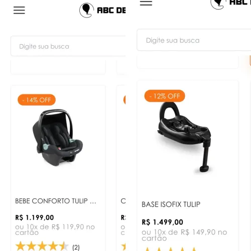 Bebê conforto e base Tulip Abc design