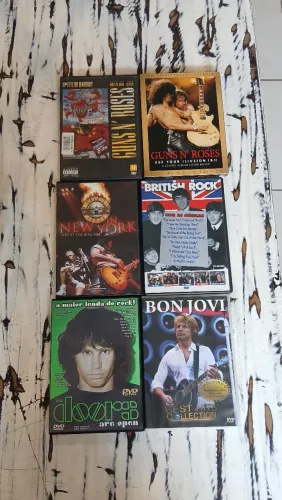 6 DVDs: The Doors, Guns'N Roses, Bon Jovi e British Rock.<br>