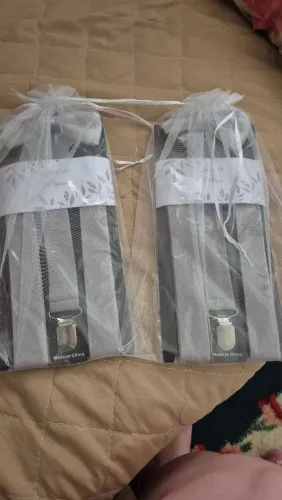 Gravata com suspensório Cinza