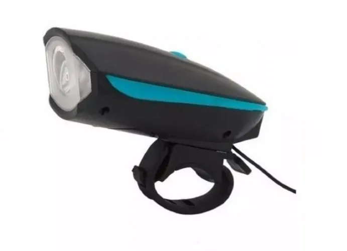 Farol ou lanterna Led com buzina recarregável para ciclista e outros