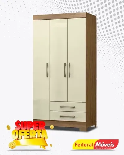 Guarda Roupa 3 Portas 2 Gavetas Super Lindo Novo Fazemos Entrega
