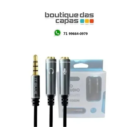 Cabo Adaptador P3 Macho 2 P2 Femea Fone Mic Headset Ps4 Xbox max-0302m