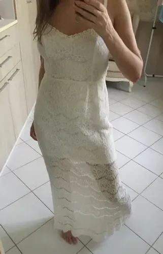 Vestido longo branco/off-white 