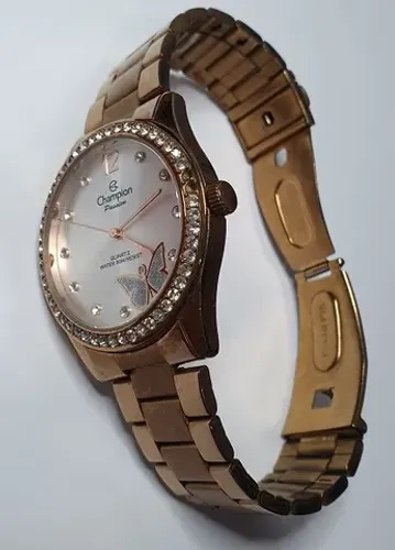 Relógio Champion Passion Feminino funcionando OK, Pulseira Dourada, Usado