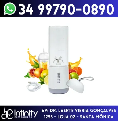 Liquidificador Portátil Potente com Copo de Vidro 6 Lâminas