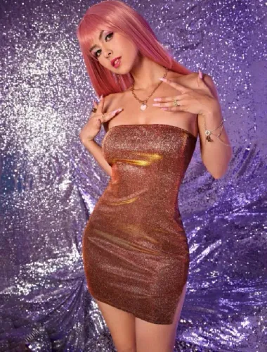 Vestido Brilhante - Festa a Noite seminovo