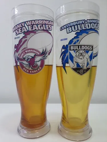 Copos de Cerveja Manly Warringah Sea Eagles e Bulldogs ORIGINAL