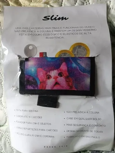 Carteira Slim Gato no Espaço