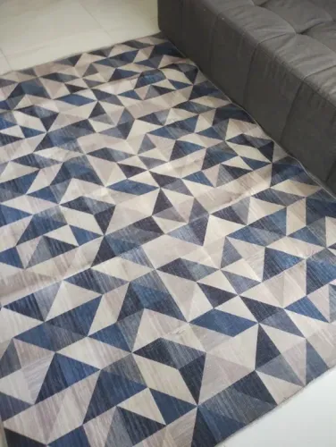 Tapete ladrilho 2,00 x 1,40 (Azul e cinza)