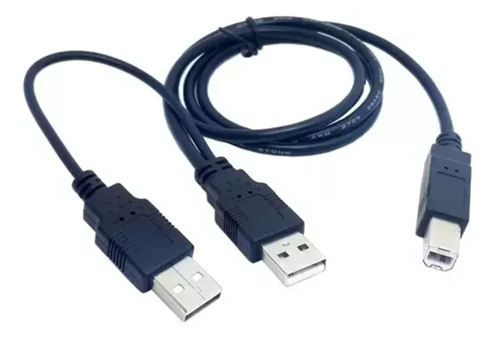Cabo Usb 2.0 Duplo Macho P Padrão B Macho Y para Impressora