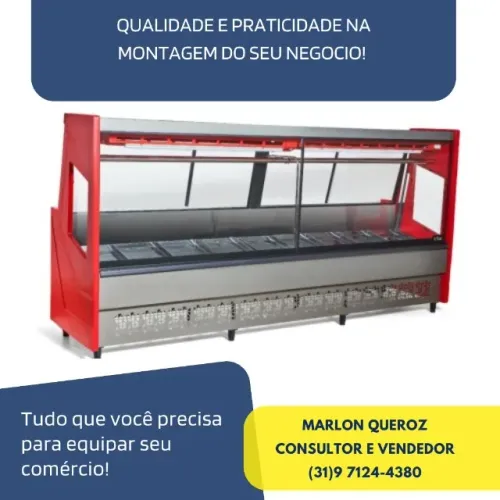 Balcão de Açougue Luxo 3M Polar Vermelho 220v Novo