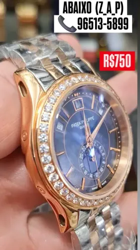 Relógio PATEK PHILIPPE MISTO AUTOMÁTICO COM PEDRAS 