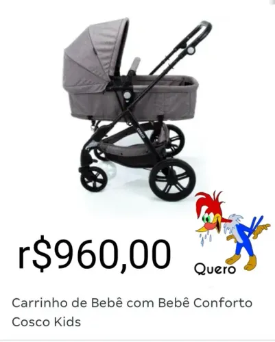Carrinho de Bebê Cosco Kids - Novo